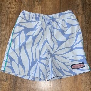 Vineyard Vines Light Blue & White Print Swim Trunks 6